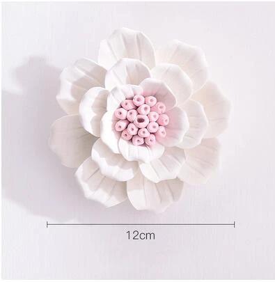 Modern Ceramic Fake Flower Wall Hanging Crafts Decoration Home Livingroom Wall Mural Ornaments Hotel Porch 1D Wall Sticker Art