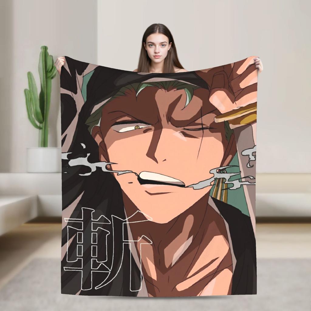 One Roronoa Zoro P-Pieces Blanket  Decorative Flannel Throw Blanket For Couch Bed Super Soft Custom Quality Bedspread Gift