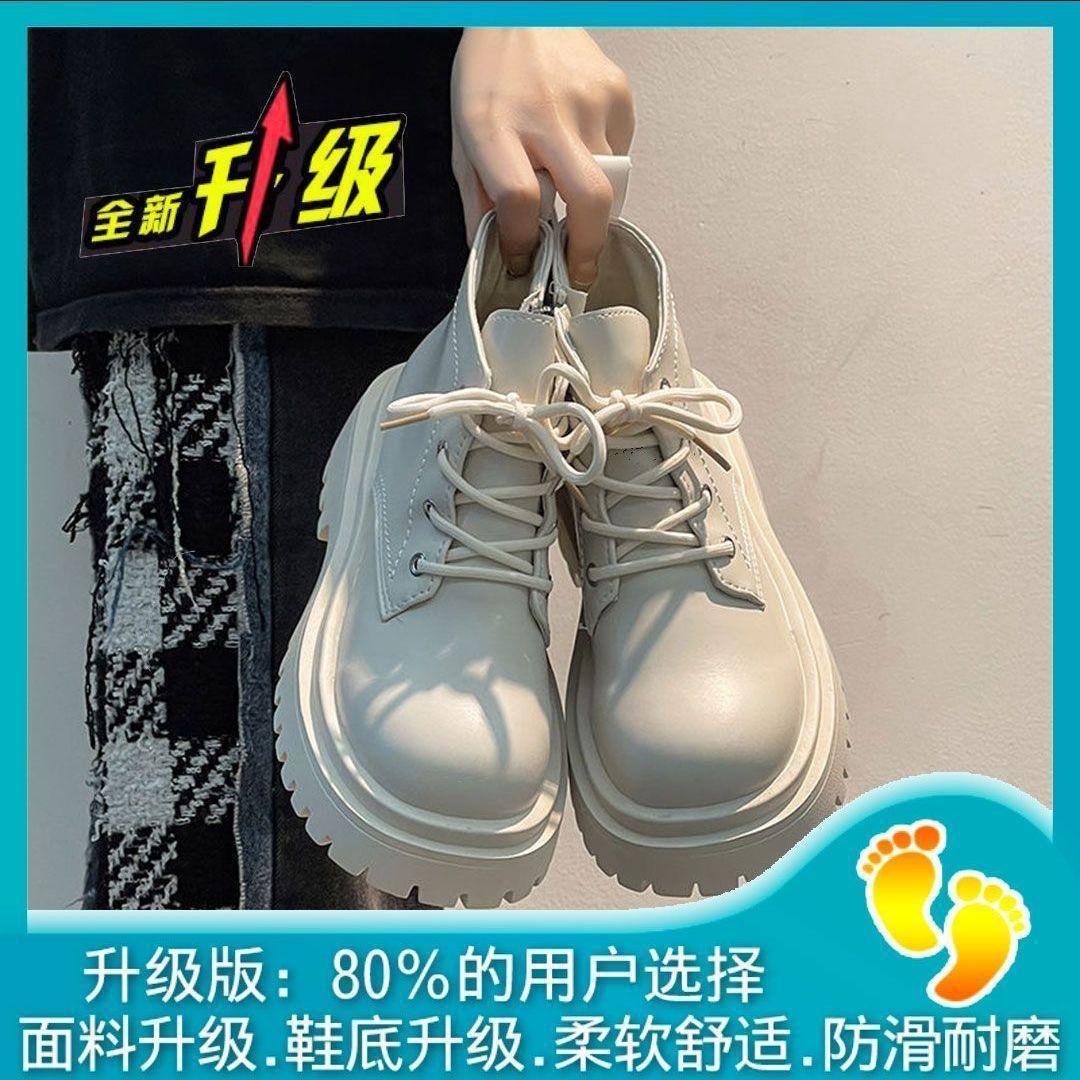 

Женские ботинки Мартина в британском стиле 2025 новые осенне-зимние ботинки на платформе-маффине, универсальные ботильоны в студенческом стиле, увеличивающие рост 41