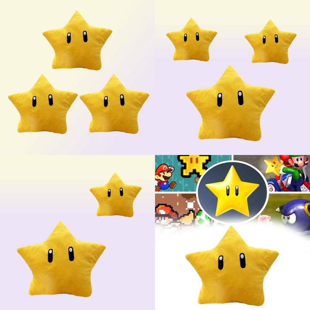 Super Mario Gelber Stern Plüschtier 30 cm Kurze Fellfigur