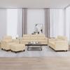 Vidaxl 4-Cz. Relaxation Set With Cushions, Cream, Microfiber