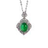 Natural Agate Chalcedony Pendant Necklace with Silver-Plated Setting