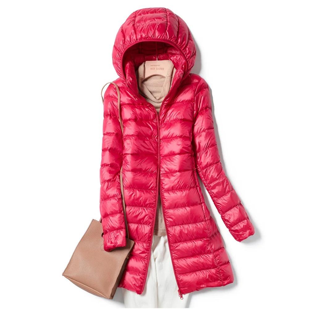 OFTBUY Slim Remove Hooded Parka Fashionable Outerwear 2023 Winter Womens Down Jackets Long Light Thin Coat Puffer Jacket
