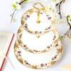 6+8+10inch, fine bone china floral cake stand,  nordic ceramic cake plate stand, gold plates, fruit plate, dish set, for buffet
