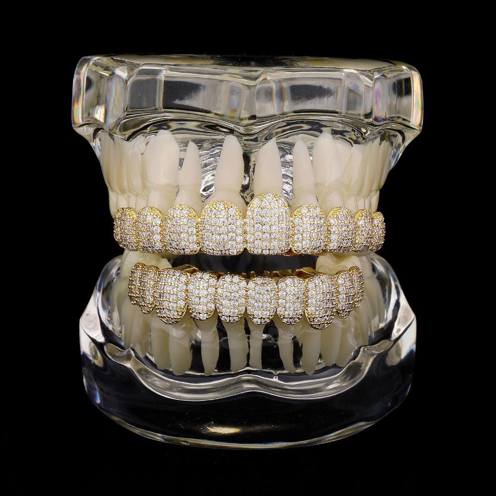 Ober- und Unterkiefer Zähne Grillz Set Abnehmbares Design Zahn Grills Zahnkappen Zahnkrone