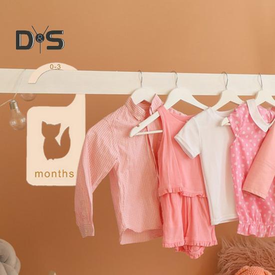 7/8 Pcs Baby Wardrobe Dividers Closet Wooden Baby Garment Size Markers Newborn To Toddler Baby Clothes Size Dividers for Daily Baby Clothes