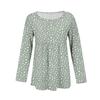 Damen Casual Mode Locker Rundhals Blumenmuster Langarm Oberteil