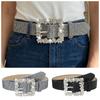 Luxury Sparkling Waistband Adjustable Women's Jeans Belt Rhinestone Waist Belt  Trendy Accessory