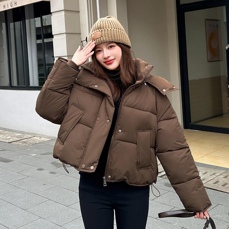 Padded-padded women's short winter new European and American style hooded thickened loose down padded jacket jacket jacket