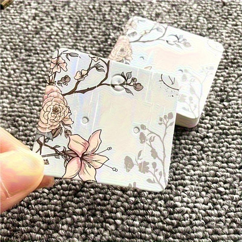 100 stk Fargerike Øredobber med Blomster og Fugler, DIY Øredobber av Papp, Emballasjemateriale for Små Kort som Kan Henges