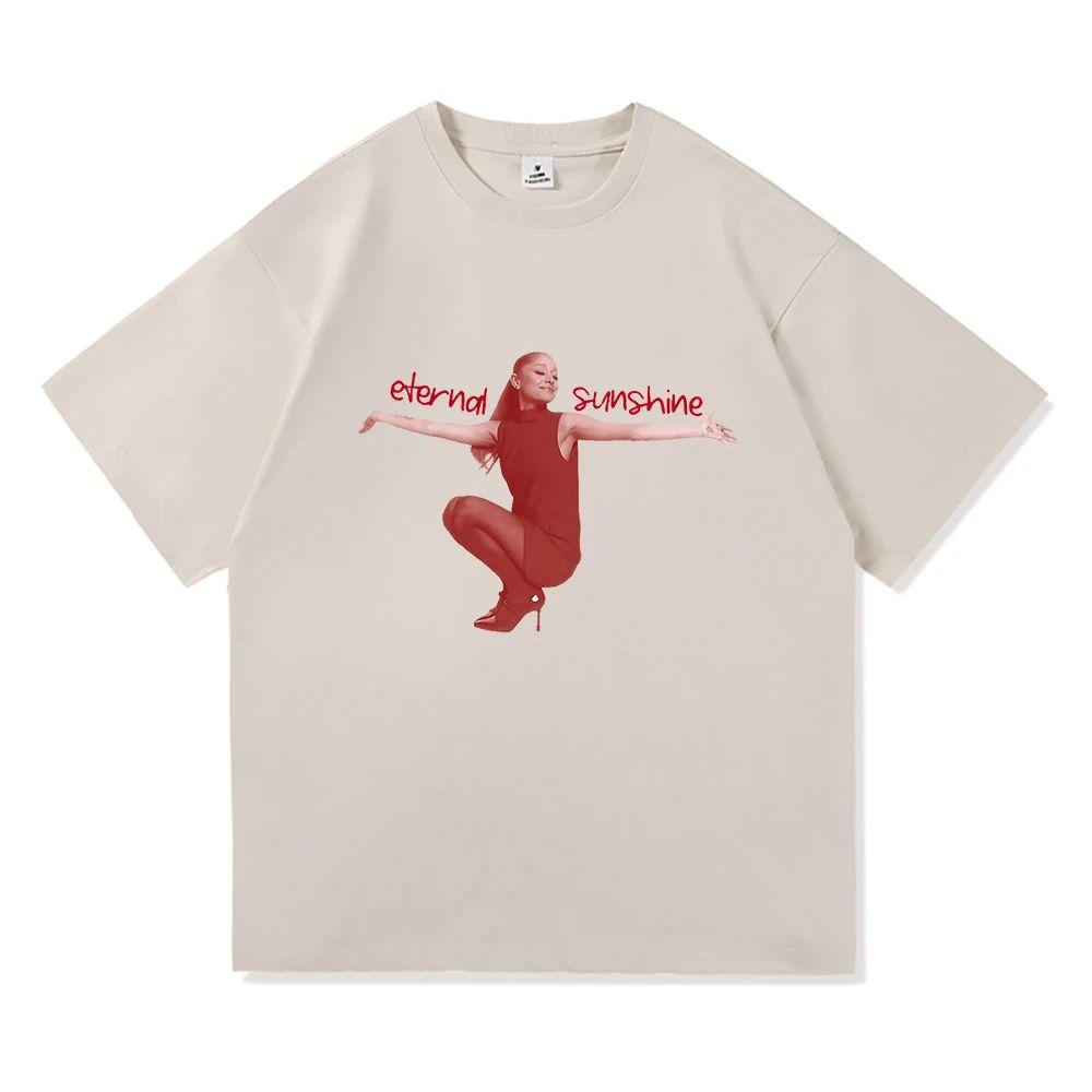 Vintage Daily Cotton Print T Shirts Ariana Grande Eternal Sunshine T Shirt High Quality Harajuku Funny Aesthetic T-Shirt Unisex