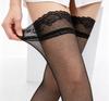 Black Lace Silicone Anti-slip Stockings, Women's Pantyhose, Fishnet Lace Stockings