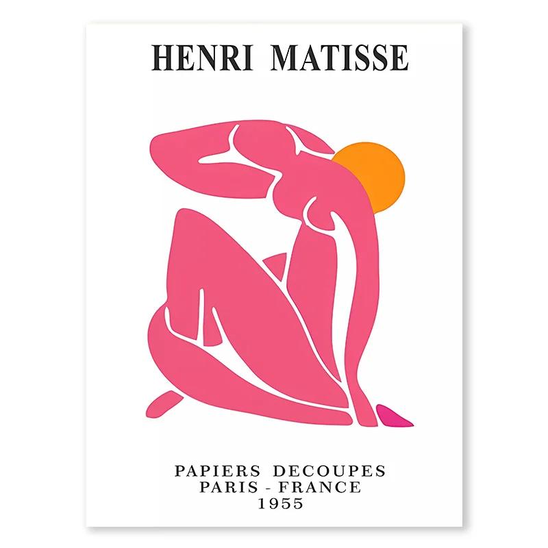 Matisse Bauhaus Angel Number Picasso Flower Wall Art Canvas Painting Pink Tiger Poster Picture Modern Living Room Interior Decor