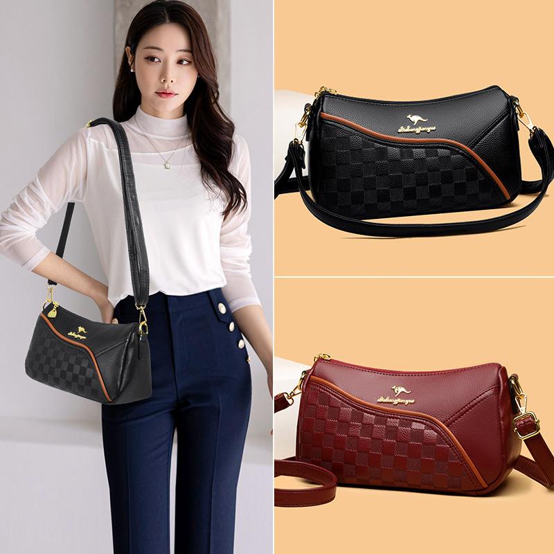 Women's Bag New Middle-aged Women's Bag Simple Shoulder Messenger Bag Atmosphere Bag Trendy Bag