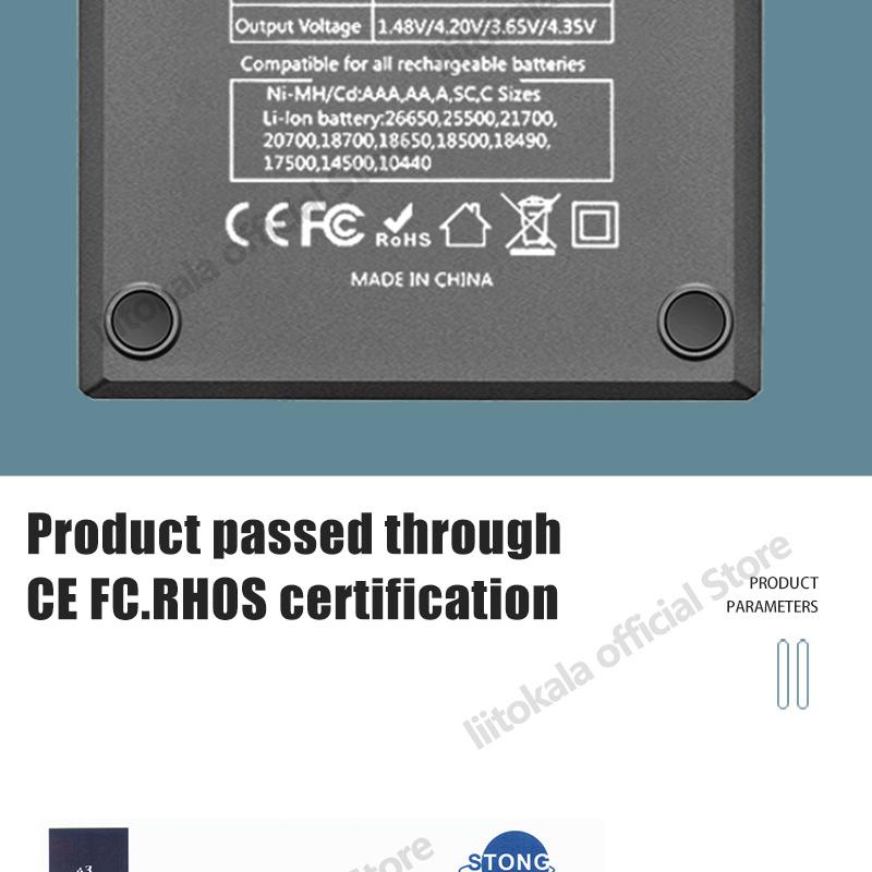 LiitoKala Lii-CH4 Smart-Ladegerät für 18650/21700/26650/AA/AAA/Ni-MH/Li-ion, 1,2V/1,5V 4-Schacht Schnellladung, USB-C, Automatische Erkennung