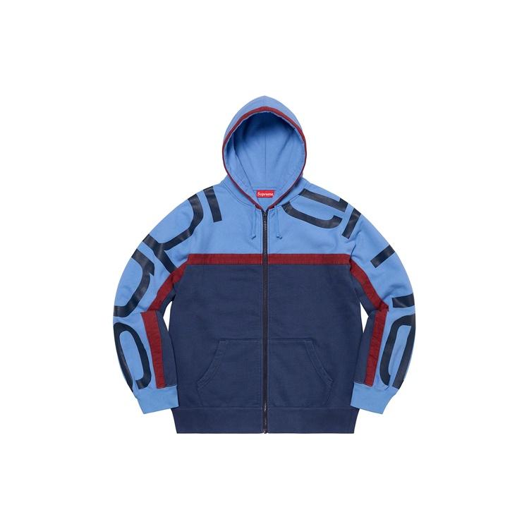 Supreme Big Logo Paneled Zip Up Hooded Sweatshirt 'Red White' Men's SUP-FW20-305