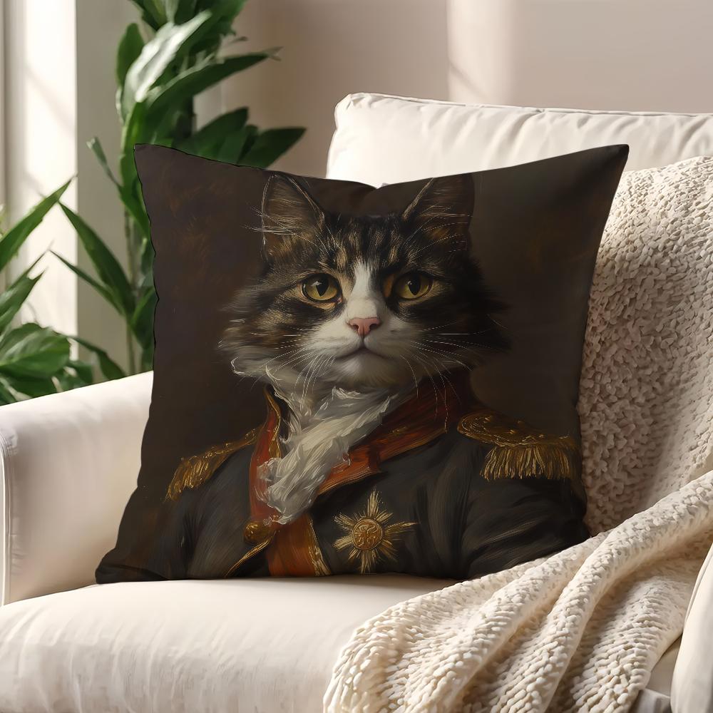 

Whimsical nobility Cat cushion cover Decoration Room Shop Car Best Home Office Coffee Pillow Sofa Printing Nordic Simplicity Hit 24x24Inch