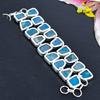 Blue Hememorphite Druzy Gemstone Handmade 925 Sterling Silver Bracelet 7-8" KG-1801