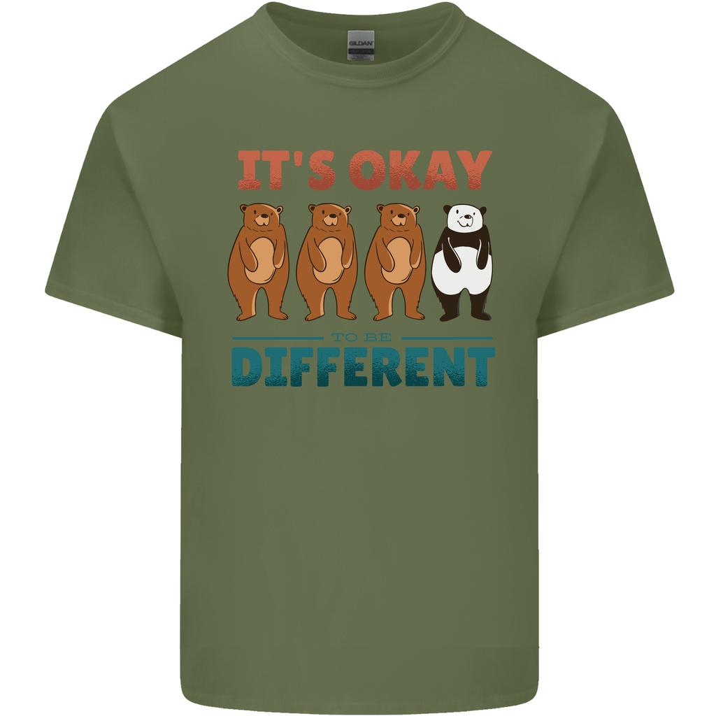 Panda Bear LGBT Its Okay to Be Different Unisexs Light Cotton TShirt