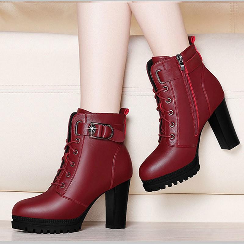 

Fashion women s boots 2026 autumn and winter new item women s short boots thick soled high heels women s thick heels short tube 35