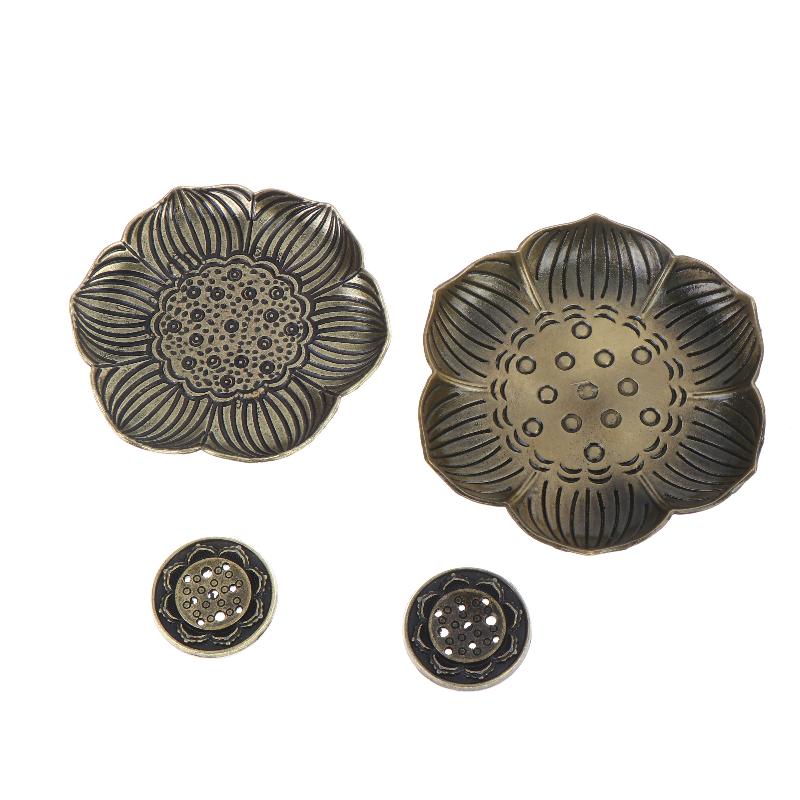 1Pcs Home Room Decoration Flower Shaped Metal Incense Burner Craft Ornament For Spa Yoga Meditation Accessories
