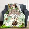 Fantasy Forest Adventure Flannel Blanket Super Soft Warm Cozy Blanket For Sofa Bed Office Travel Allseason Home Decor Gift