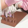 Nail Drill Bits Holder 23 Holes Silicone Nail Polishing Head Rack Foldable Nail Bits Container Display For Manicurist