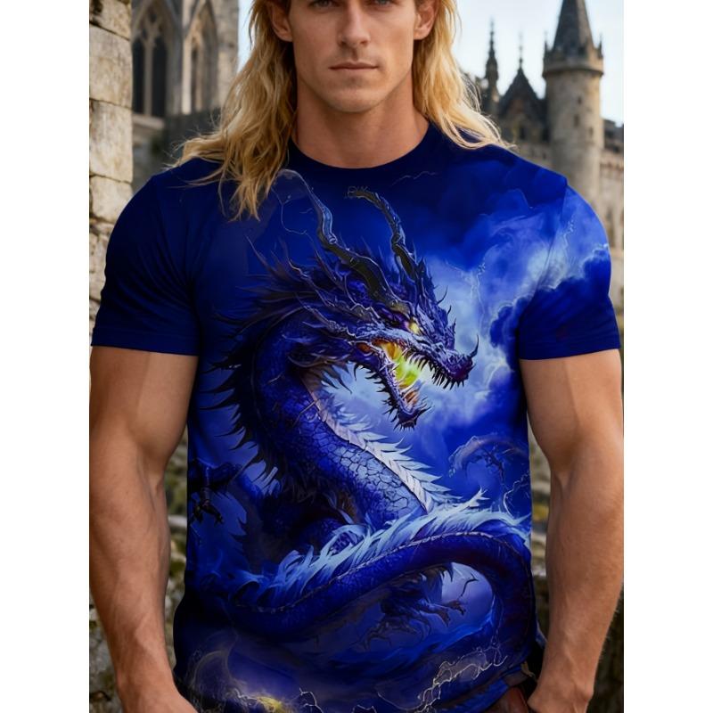 Large Fashion Dragon Printed T-shirt