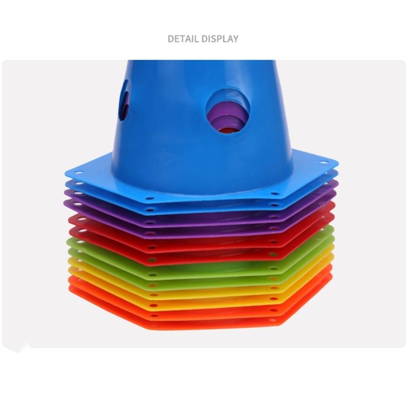 12/18Pcs Plastic Traffic Cone Football Training Maker Bucket Skate Obstacle Training Maker Cone Soccer Part