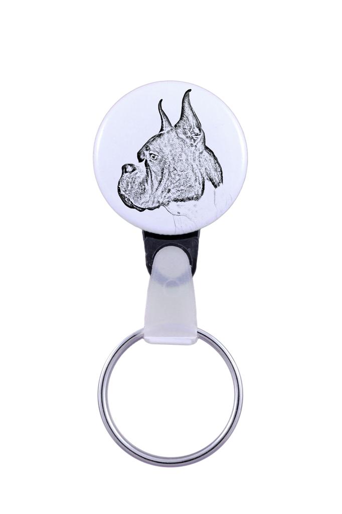 Boxer, German Boxer I - Keychain with a Dog Portrait, Pendant with the Brand's Own Art-Dog Graphics