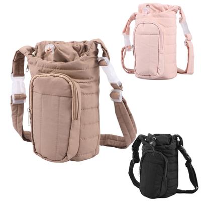 Tragbare Wasserflaschentasche 18 bis 64 oz Wasserflaschenträger Tasche mit verstellbarem Riemen Thermobecher Crossbody Aufbewahrungstaschen für Spaziergänge