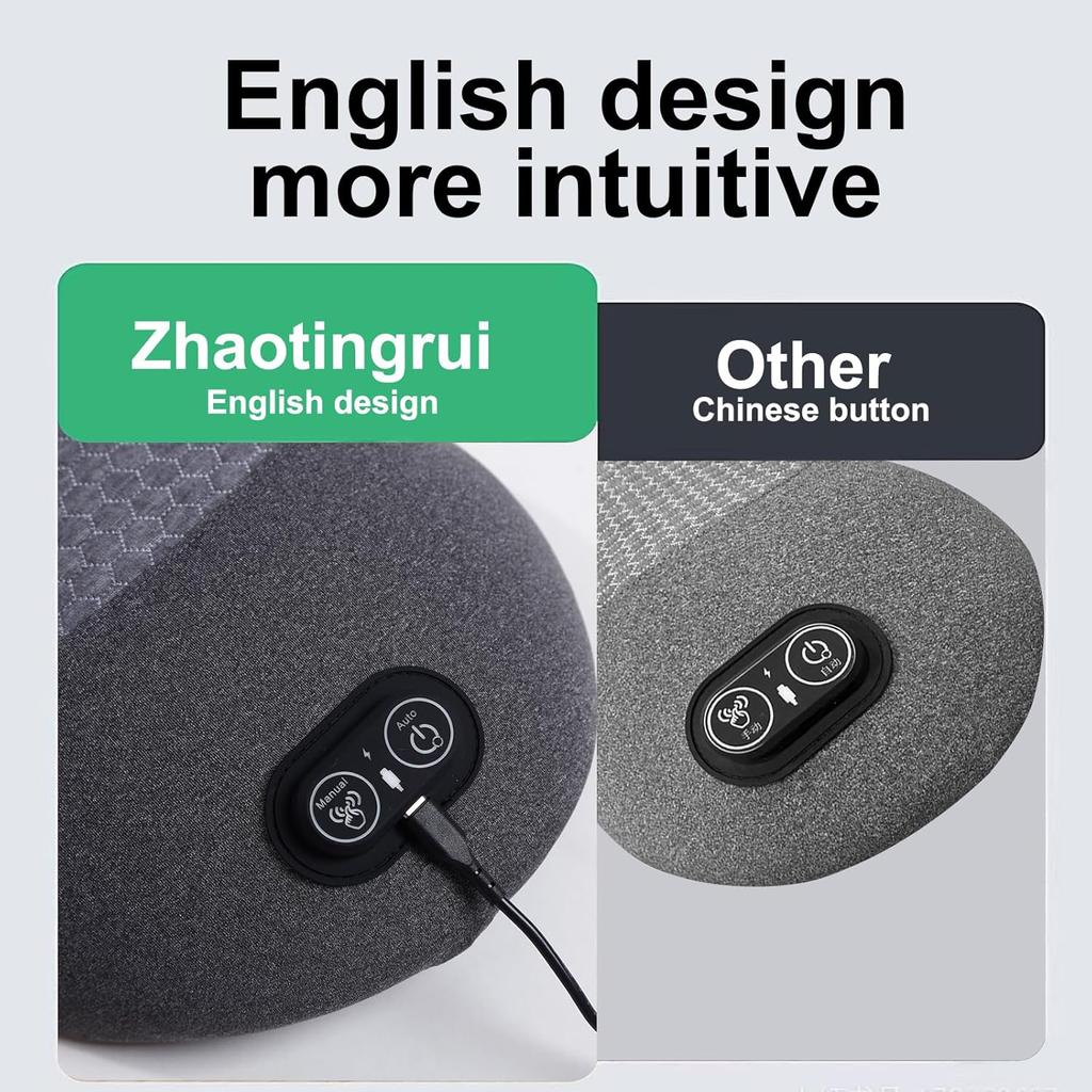 3 in 1 Back Massager, Electric Lumbar Support Pillow Heat Vibration Massage Lower Back Spine Decompression Device, Dark Gray