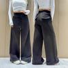 Women's Black High-Waisted Wide-Leg Sweatpants - 2025 Autumn/Winter Casual Slimming Loose Fit