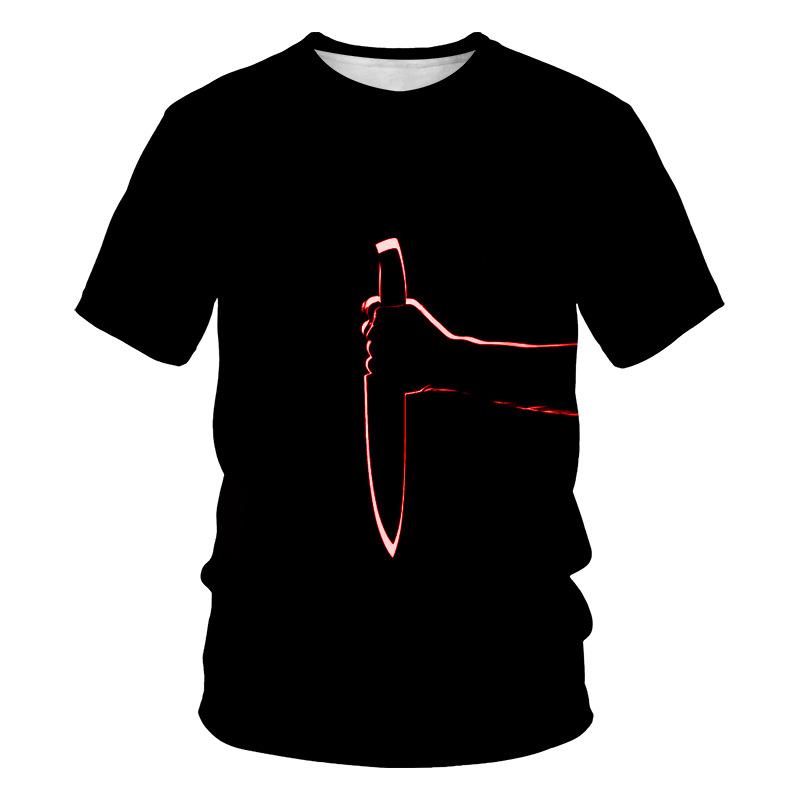 Popular 3D Dagger Fashion Print Pattern Street Summer Casual Men's T-shirt
