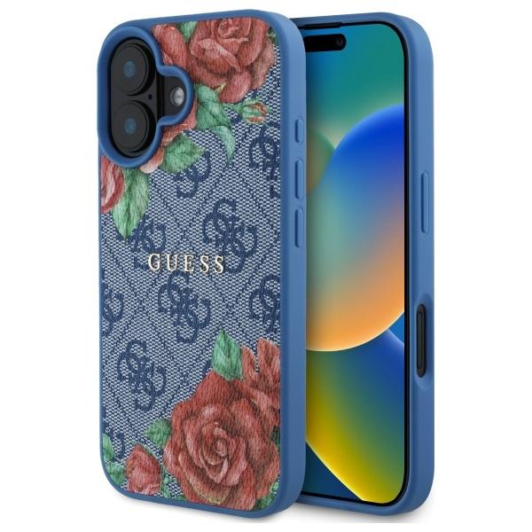 Guess Guhmp16Sp4Ropemcb Iphone 16 6.1   Niebieski/Blue Hardcase 4G Flowers Print Magsafe