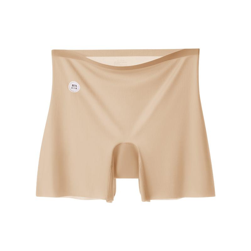 

Plus Size Summer Women s Invisible Anti Slip Ice Silk Cotton Crotch High Waist Underwear 3XL тілесний