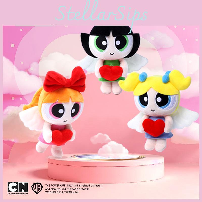 The Powerpuff Girls Angel Series Plush Pendant Blossom Love Wings Keychain