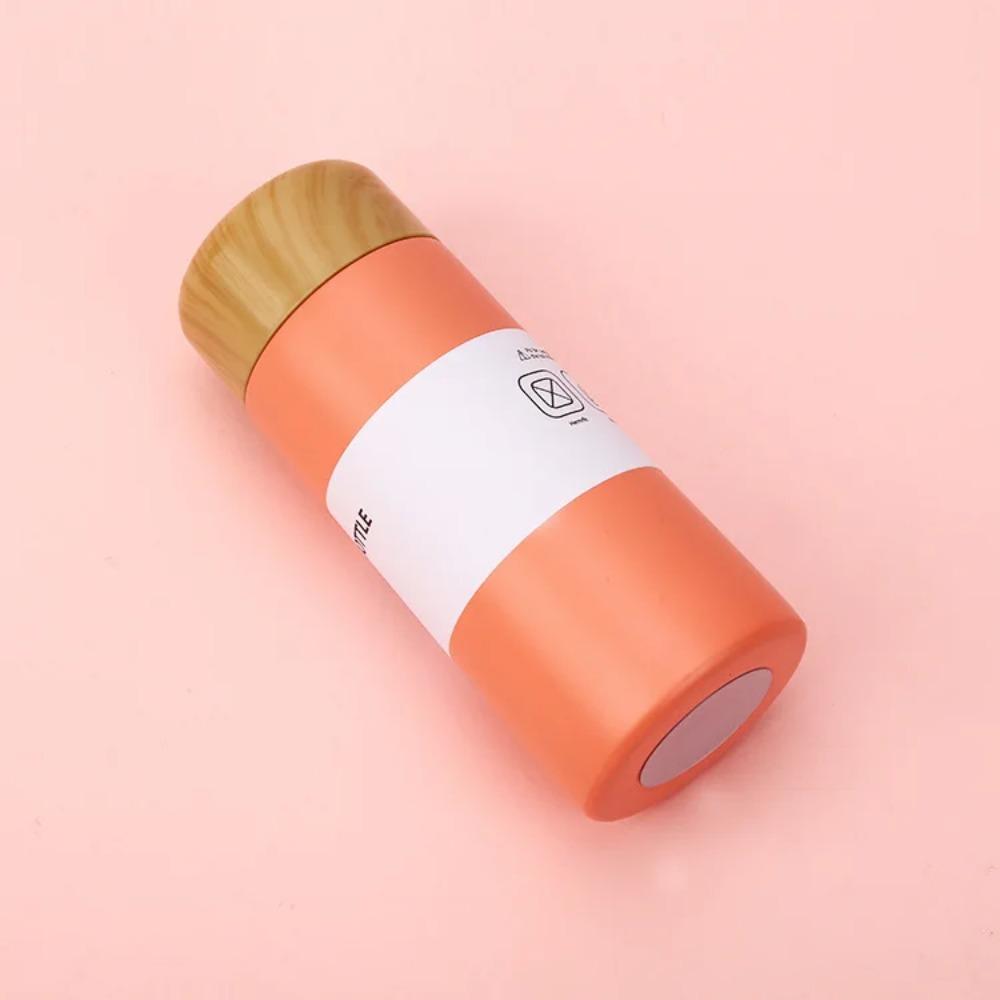 180Ml Bullet Mini Cute Wood Grain Stainless Steel Thermos Cup Coffee Travel Mug Small Fresh Portable Pocket Outdoor Coffee Cup