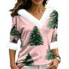 Women's Christmas V-Neck Top Elegant Cut for Party Date and Casual Wear