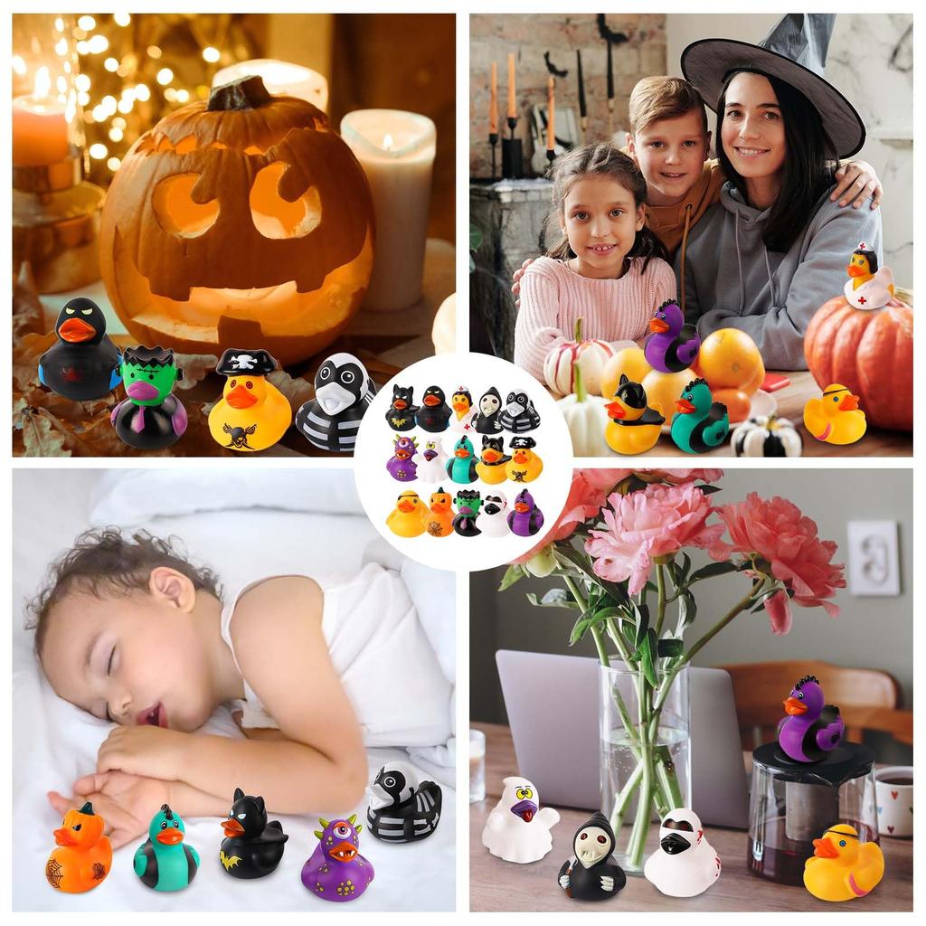 122436 Pièces Canards en Caoutchouc d'Halloween 2,5 Pouces Canards d'Halloween Pour Jeeps Avec Divers Personnages d'Halloween Nouveauté Jouets Canards en Caoutchouc