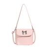 2025 new summer small fresh bucket bag Mori girl shoulder messenger bag solid color bow armpit bag