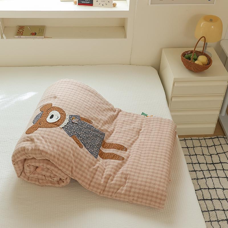 

Детское одеяло из хлопка класса А с рисунком - сердечник из чистого хлопка с двойной пряжей и кукурузным волокном, толстое и теплое для зимы 120*150cm Autumn Quilt 2.7kg