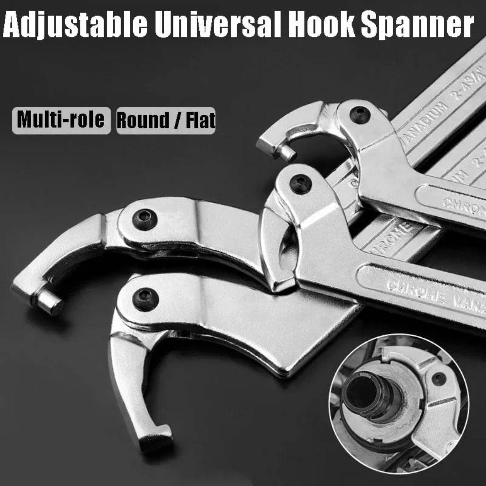 Tool Adjuster Hook Spanner Set Round/Square Head Crescent Wrench Universal Hook Wrench  Hand Tool
