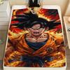 Son Goku Anime Print Flannel Blanket, Soft Warm for Bedrooms Sofas Beds, Perfect for Travel Picnic Chair -HE24