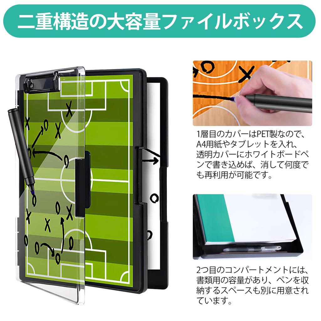 FRETONBA Clipboard Folder, A4 File Board, Large Capacity Binder Storage Case, Writing Pad, Two-Tier Horizontal Opening Document Case, Reusable Clear C