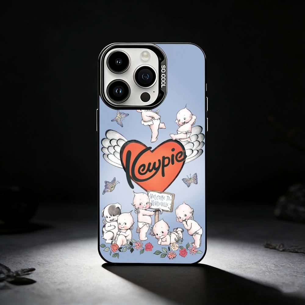 Kewpie Cute Angel baby Phone Case For iPhone 17,16,15,14,13,12,11 Plus,Pro Max,XS,Colored silver phone case