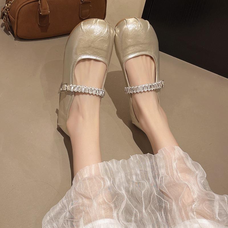 Fashion Ballet Style Mary Jane Shoe Women Luxury Sliver Women's Casual Shoes Comfortable Soft Outdoor Loafers Shoes for Women Flats