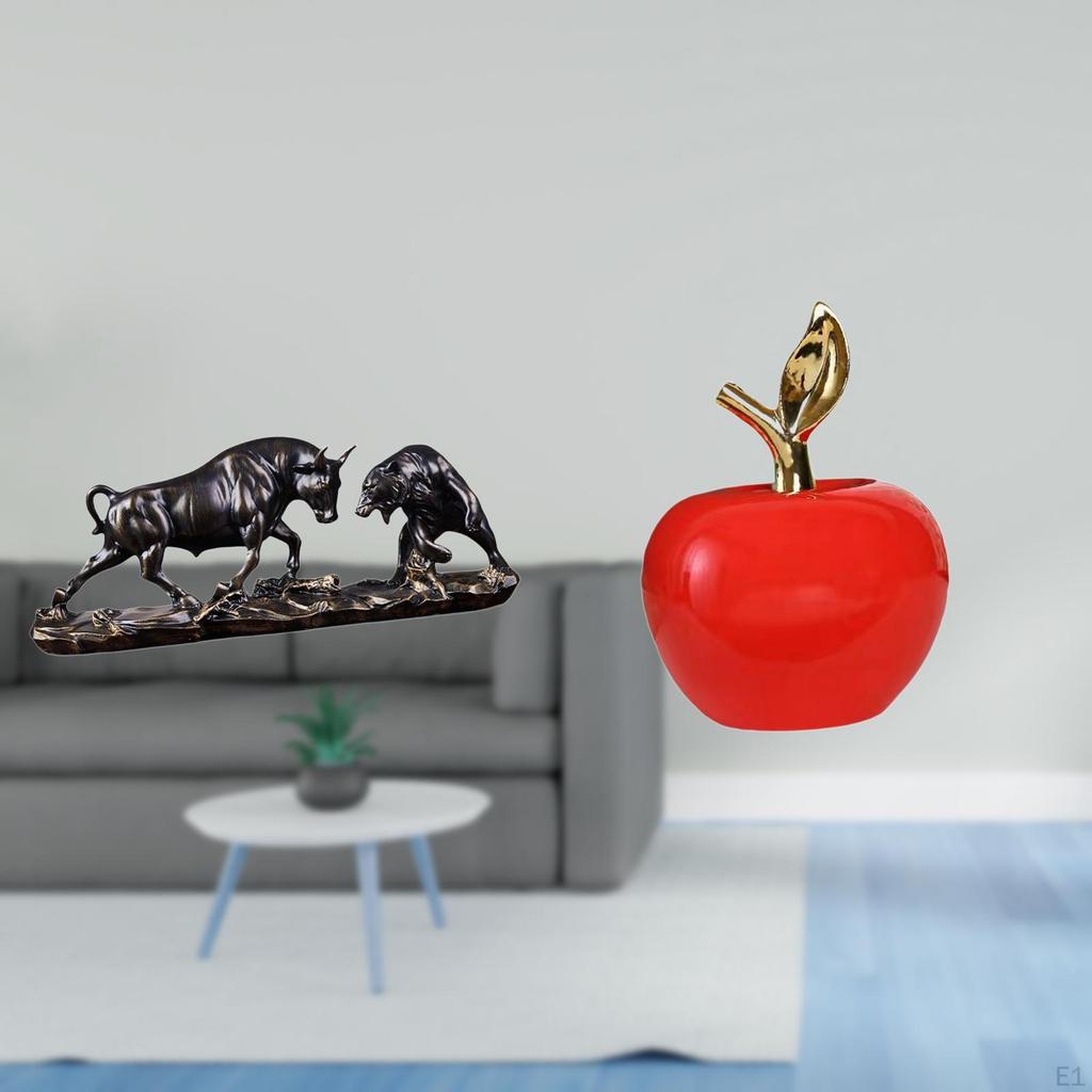 Modern Feng Shui Figurine with Chinese Cow Cattle Sculpture And Ceramic Ornament for Desk Home Cafe
