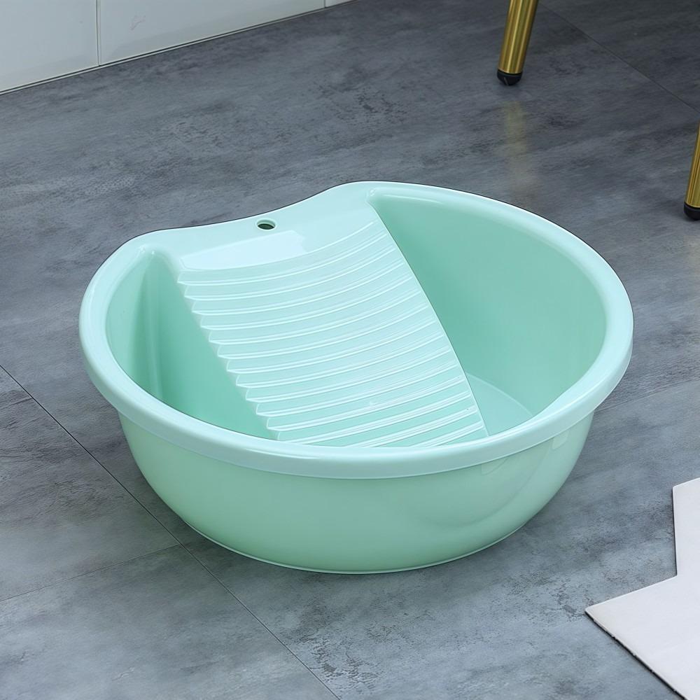 

Thickened Washboard Laundry Basin Plastic Laundry Tub Hand Washing Clothes зелений