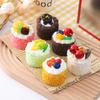 Simulation Fruit Swiss Roll Cake Towel Dessert Model Food Photography Props Decoration Refrigerator Sticker 6pc/lot